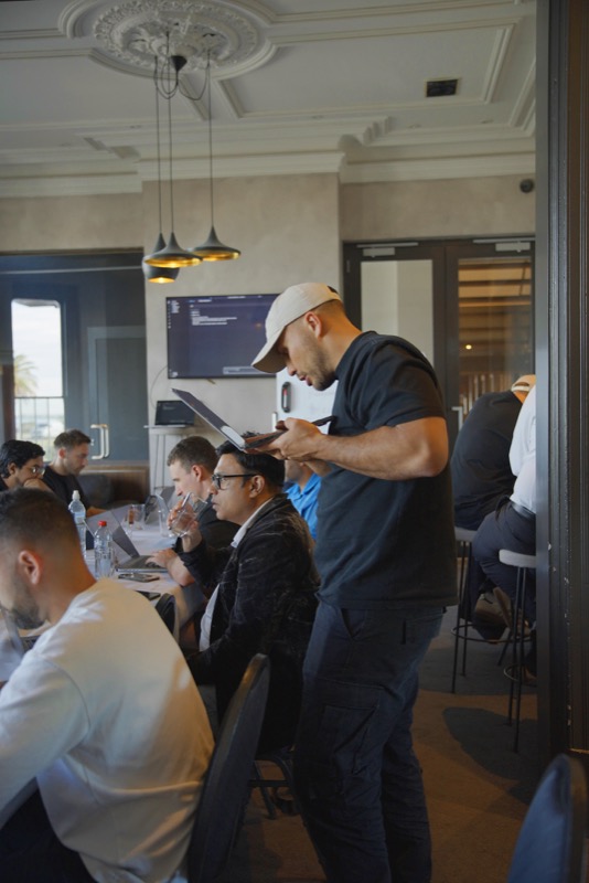 Luke presenting the framework, Melbourne